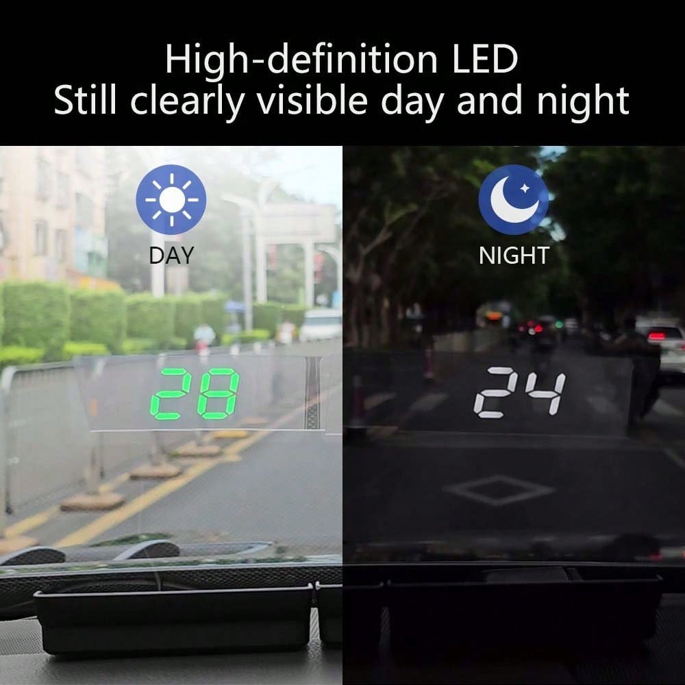 Car Head-Up Display HUD, Windshield Projection Speedometer With Alarm Function- USB Powered Projector, Speed Monitoring, Modern Dashboard Accessory, Suitable For Most Cars, Car Accessories