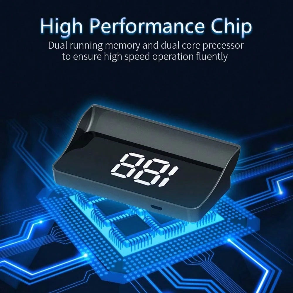 Car Head-Up Display HUD, Windshield Projection Speedometer With Alarm Function- USB Powered Projector, Speed Monitoring, Modern Dashboard Accessory, Suitable For Most Cars, Car Accessories