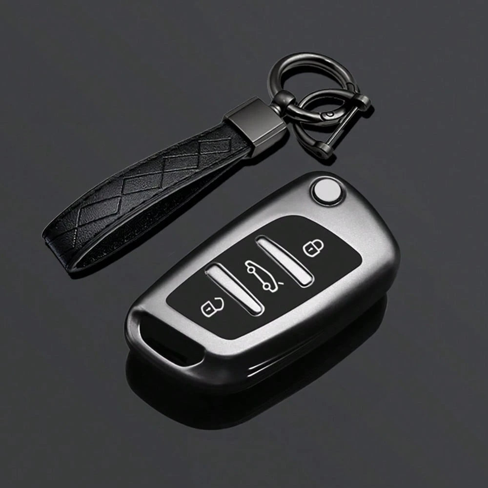 Car Key Cover Keychain Suitable For Dongfeng Peugeot Dongfeng Folding Style C2 C3 C4 C5 C6 C8 DS4 107 207 306 307 407 308 607 Series Accessories