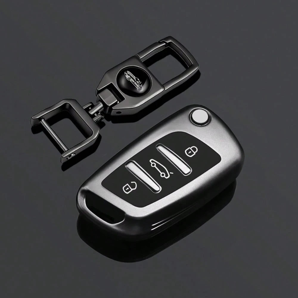 Car Key Cover Keychain Suitable For Dongfeng Peugeot Dongfeng Folding Style C2 C3 C4 C5 C6 C8 DS4 107 207 306 307 407 308 607 Series Accessories