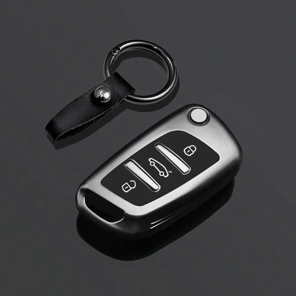 Car Key Cover Keychain Suitable For Dongfeng Peugeot Dongfeng Folding Style C2 C3 C4 C5 C6 C8 DS4 107 207 306 307 407 308 607 Series Accessories