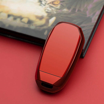Car Key Fob Cover Compatible With Infiniti Key Case Red Protector Keychain Holder Q50 Q60 QX50 QX55 2019-2024 Accessories