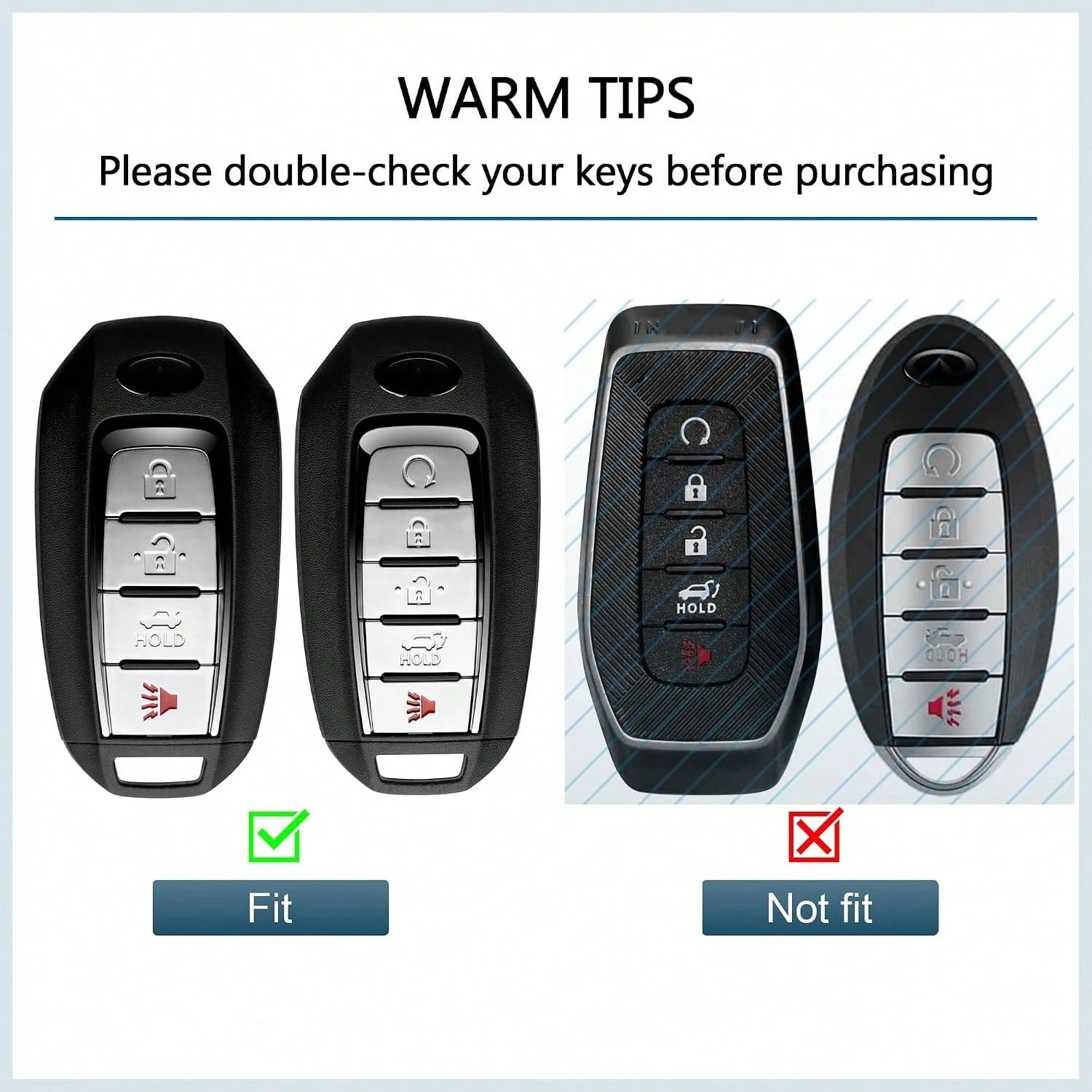 Car Key Fob Cover Compatible With Infiniti Key Case Red Protector Keychain Holder Q50 Q60 QX50 QX55 2019-2024 Accessories