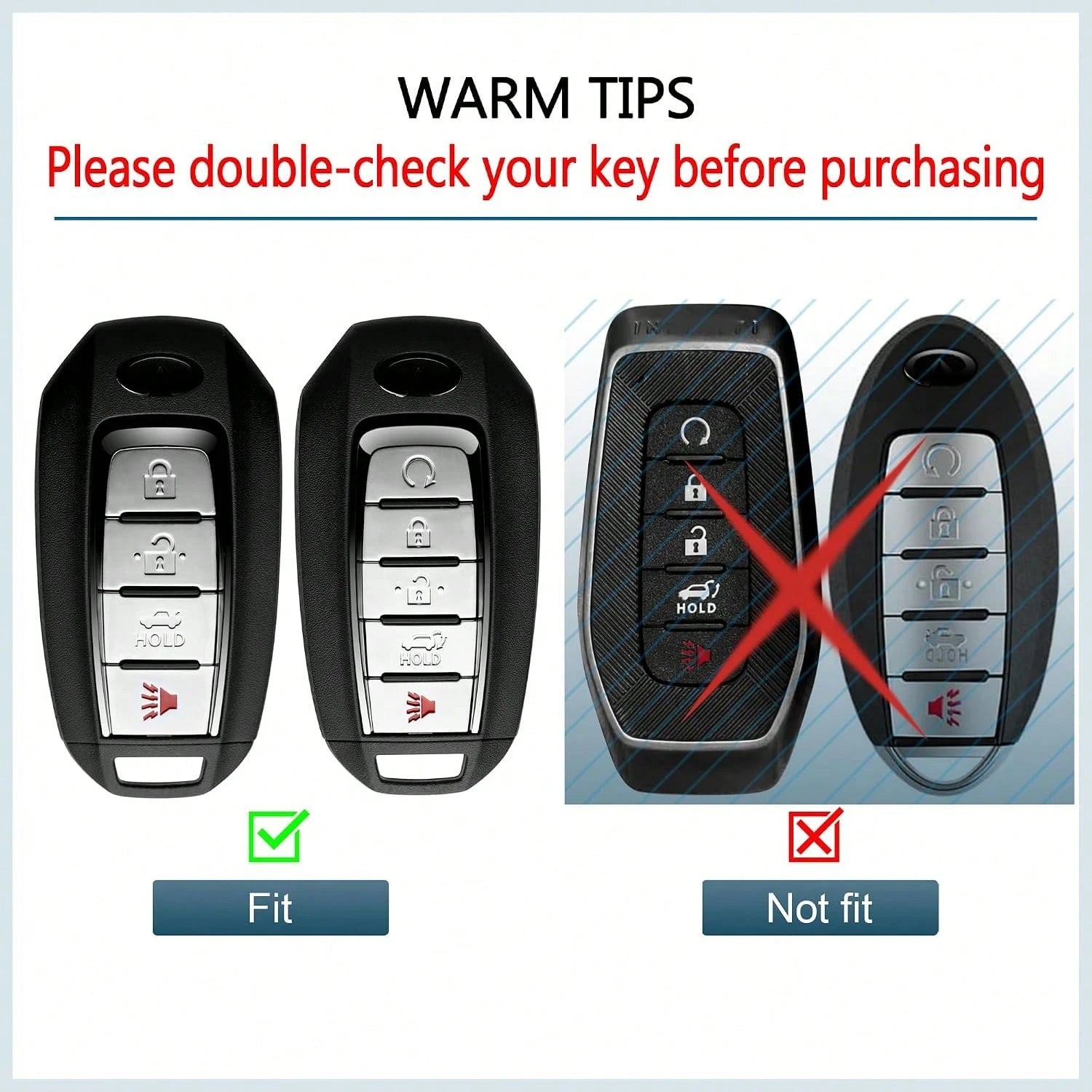 Car Key Fob Cover Compatible With Infiniti Key Case Red Protector Keychain Holder Q50 Q60 QX50 QX55 2019-2024 Accessories