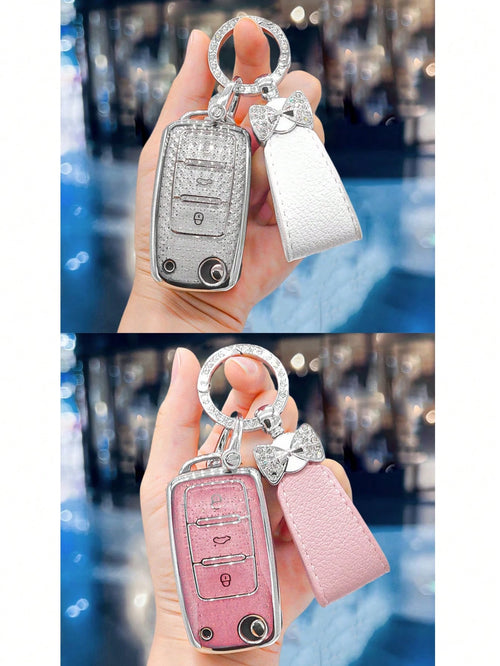 Car Key Fod Cover Shell Case With Keychain For For VW For Magotan For Golf 4 3 5 6 For MK6 For Passat For Touran For Bora For Tiguan For Jetta For Lavida For Octavia Key Bag