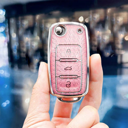 Car Key Fod Cover Shell Case With Keychain For For VW For Magotan For Golf 4 3 5 6 For MK6 For Passat For Touran For Bora For Tiguan For Jetta For Lavida For Octavia Key Bag