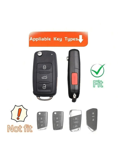 Car Key Fod Cover Shell Case With Keychain For For VW For Magotan For Golf 4 3 5 6 For MK6 For Passat For Touran For Bora For Tiguan For Jetta For Lavida For Octavia Key Bag
