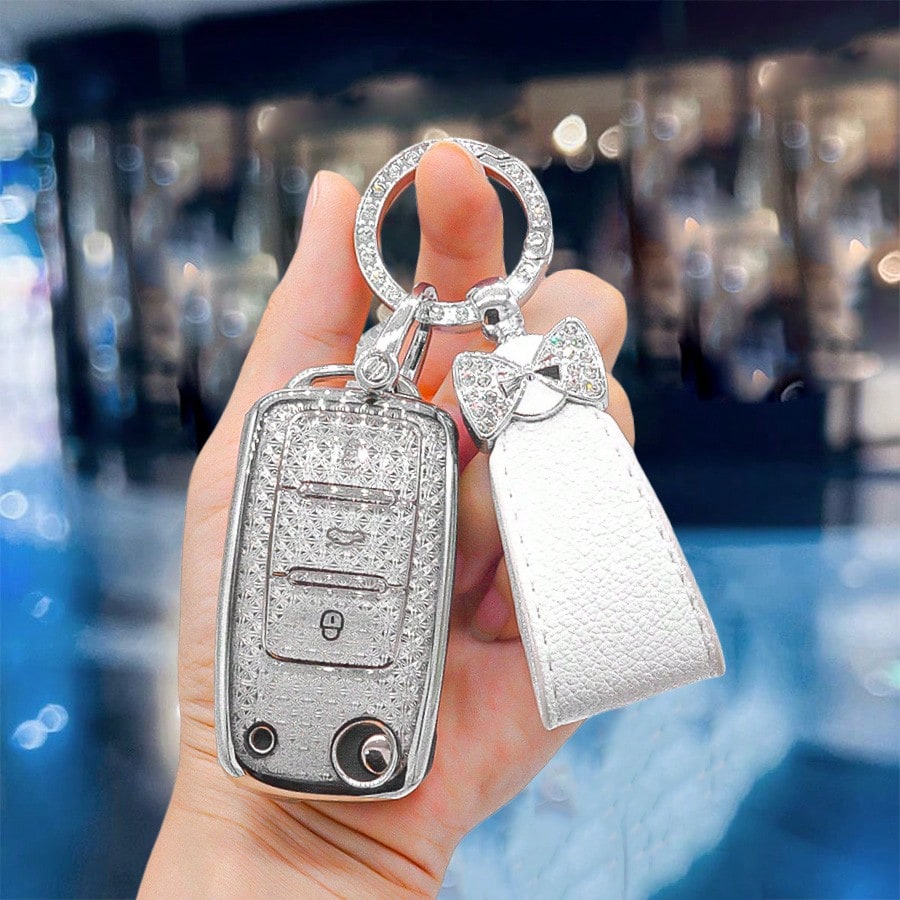 Car Key Fod Cover Shell Case With Keychain For For VW For Magotan For Golf 4 3 5 6 For MK6 For Passat For Touran For Bora For Tiguan For Jetta For Lavida For Octavia Key Bag