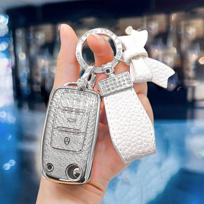 Car Key Fod Cover Shell Case With Keychain For For VW For Magotan For Golf 4 3 5 6 For MK6 For Passat For Touran For Bora For Tiguan For Jetta For Lavida For Octavia Key Bag