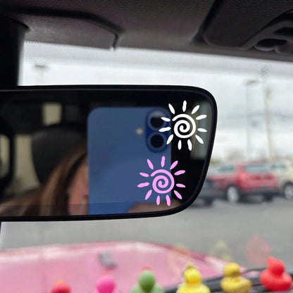 Car Mirror Stickers, Cute Little Sun Stickers, Cute And Funny Car Mirror Visor Gift Stickers, Car Mirror Rear Mirror Visor Stickers- Vinyl Car Stickers Gifts