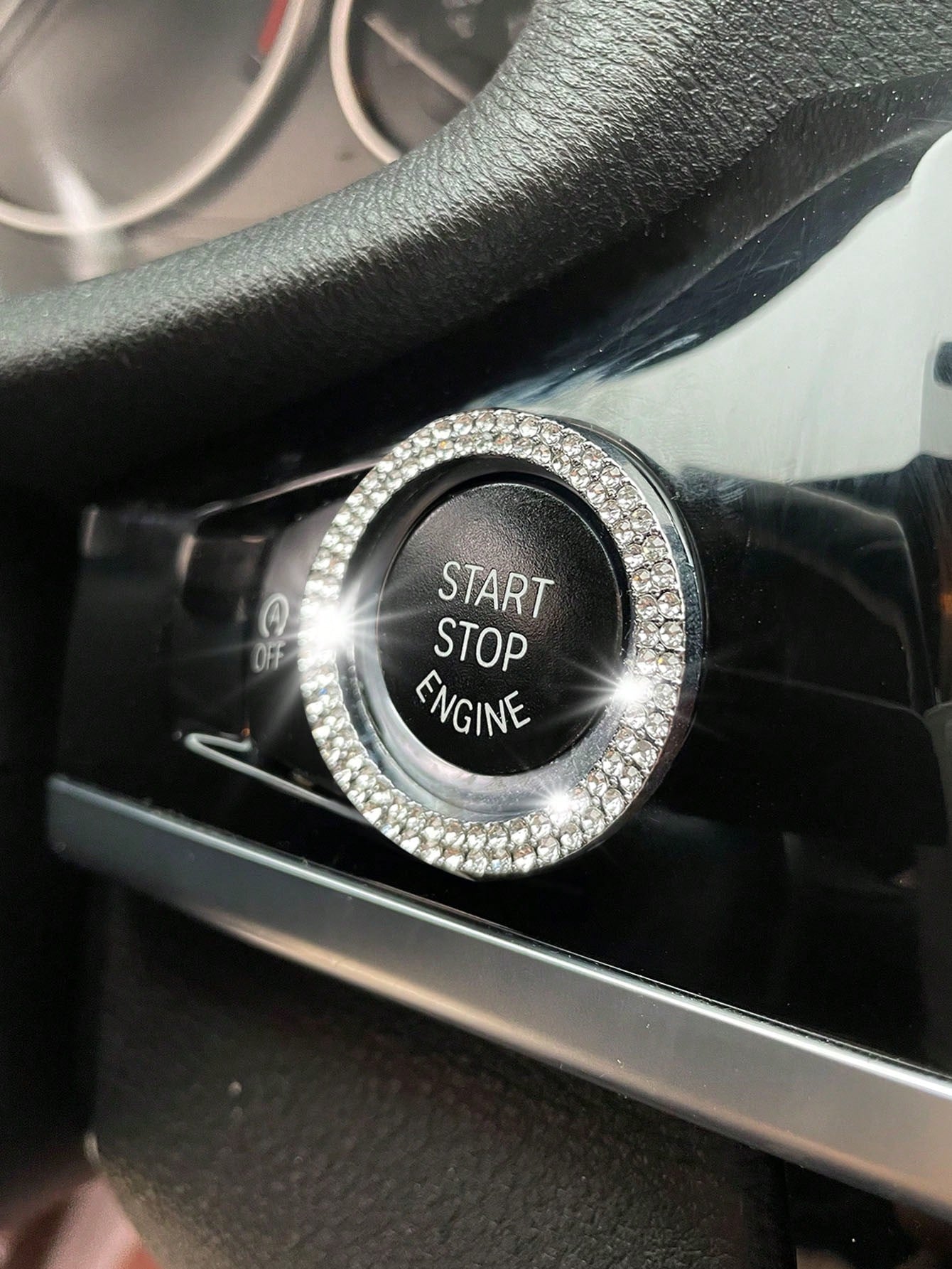 Car One-button Start Rhinestone Decoration