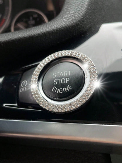 Car One-button Start Rhinestone Decoration
