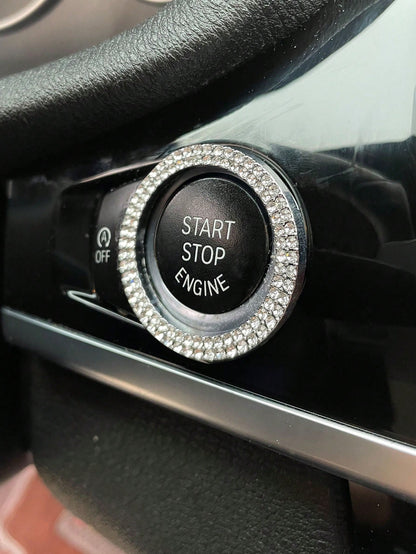 Car One-button Start Rhinestone Decoration