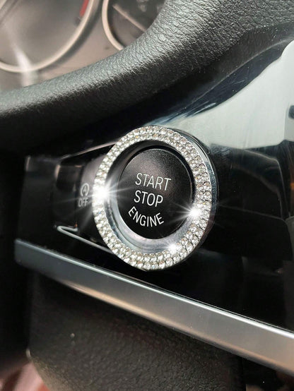 Car One-button Start Rhinestone Decoration