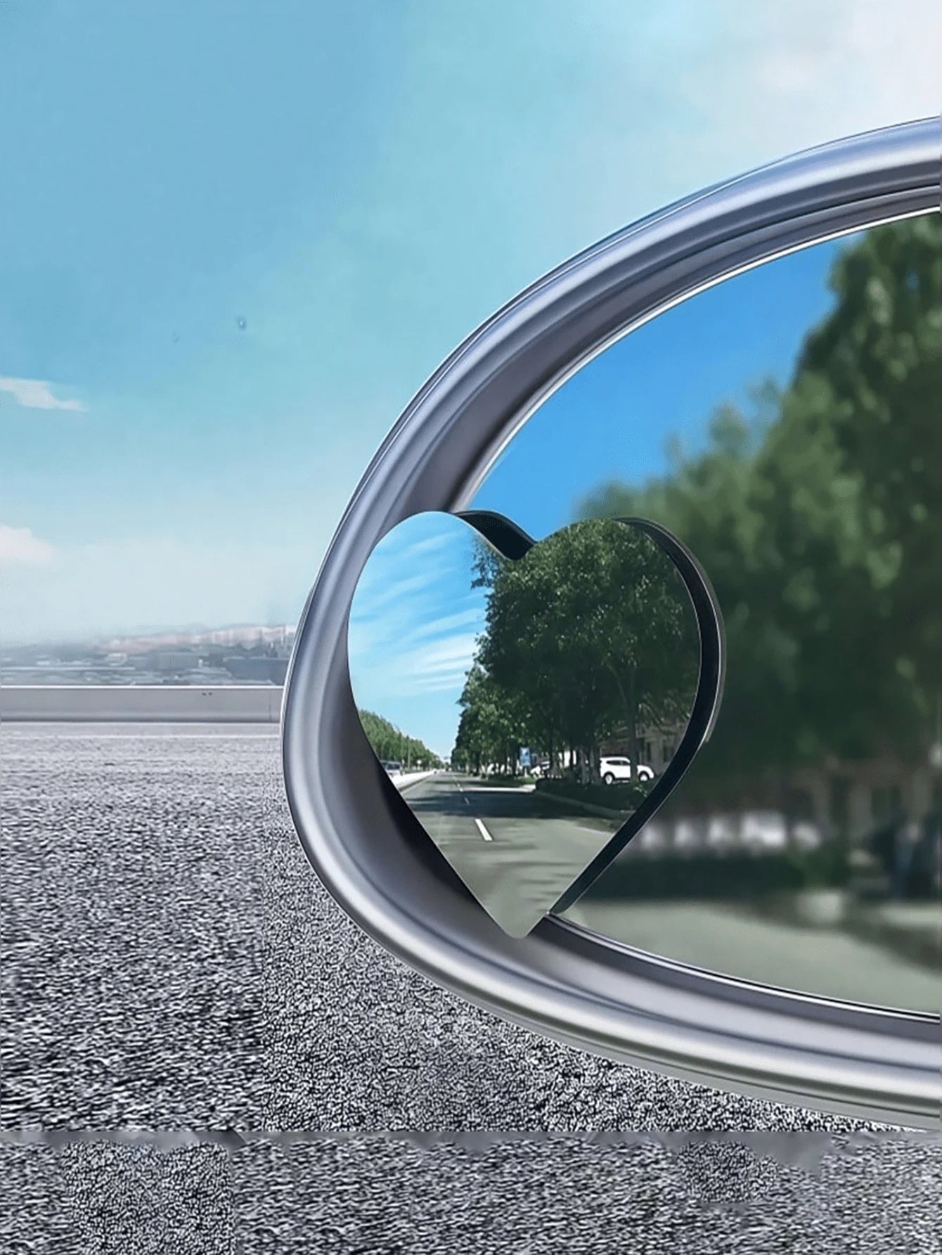 Car Rearview Mirror, Heart-Shaped Frameless Mirror, High-Definition 360° Wide View Blind Spot Auxiliary Mirror, Car Heart-Shaped Blind Spot Mirror, Car Frameless Blind Spot Mirror, 360° Wide Angle Con