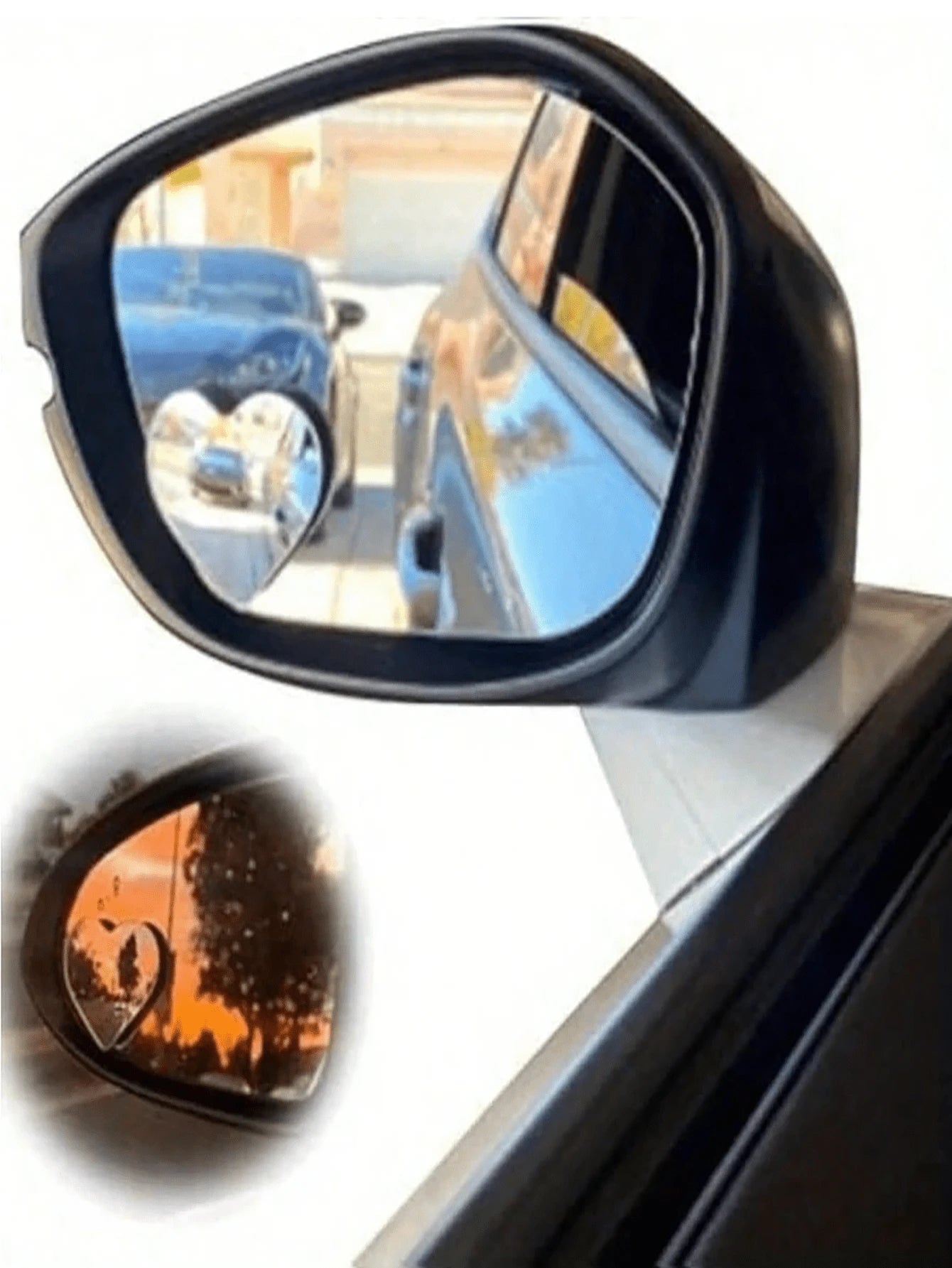 Car Rearview Mirror, Heart-Shaped Frameless Mirror, High-Definition 360° Wide View Blind Spot Auxiliary Mirror, Car Heart-Shaped Blind Spot Mirror, Car Frameless Blind Spot Mirror, 360° Wide Angle Con