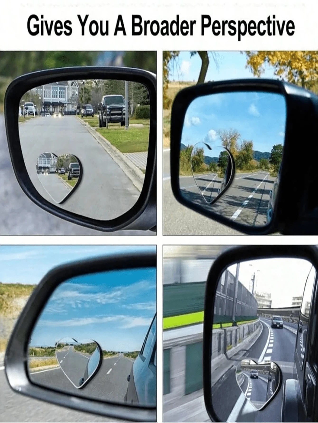 Car Rearview Mirror, Heart-Shaped Frameless Mirror, High-Definition 360° Wide View Blind Spot Auxiliary Mirror, Car Heart-Shaped Blind Spot Mirror, Car Frameless Blind Spot Mirror, 360° Wide Angle Con