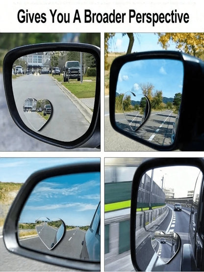 Car Rearview Mirror, Heart-Shaped Frameless Mirror, High-Definition 360° Wide View Blind Spot Auxiliary Mirror, Car Heart-Shaped Blind Spot Mirror, Car Frameless Blind Spot Mirror, 360° Wide Angle Con