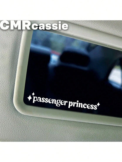 Car Reflective Sticker, Beautiful "Passenger Princess" Text Sticker, Car Interior Sticker, Home Decor Sticker, Suitable For Car, Home Decor, Party Decor