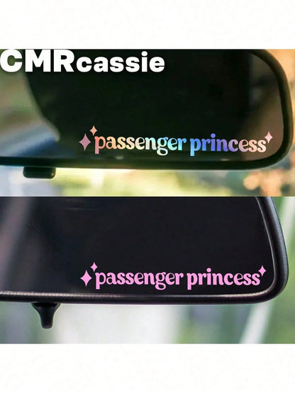 Car Reflective Sticker, Beautiful "Passenger Princess" Text Sticker, Car Interior Sticker, Home Decor Sticker, Suitable For Car, Home Decor, Party Decor