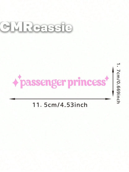 Car Reflective Sticker, Beautiful "Passenger Princess" Text Sticker, Car Interior Sticker, Home Decor Sticker, Suitable For Car, Home Decor, Party Decor
