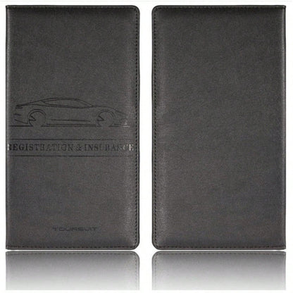 Car Registration & Insurance Card Holder- Glove Box Document Organizer For License, Insurance Cards- Universal Fit Interior Car Accessories For Women, Men, Teens (Black)
