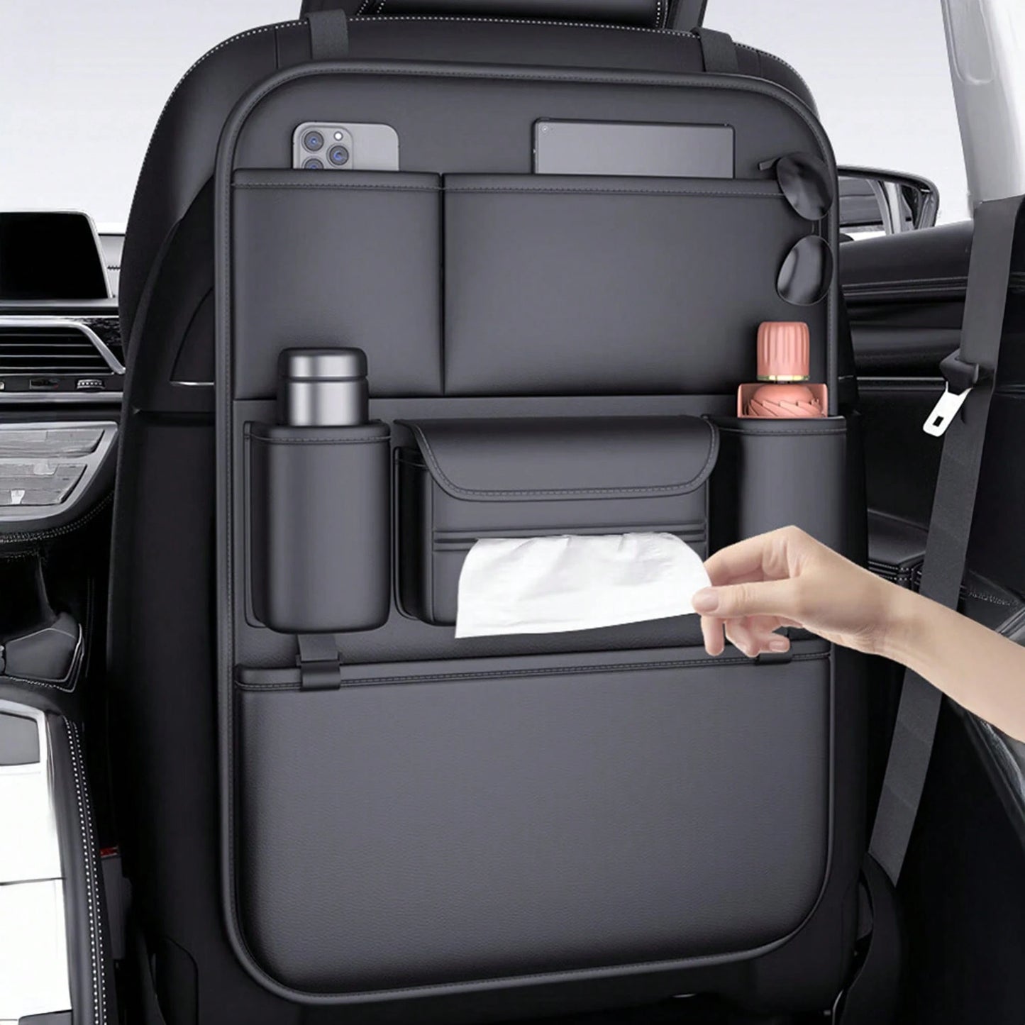 Car Seat Back Storage Bag Easy To Install Automobiles Interior Accessories Suitable For Most Car Back Seats