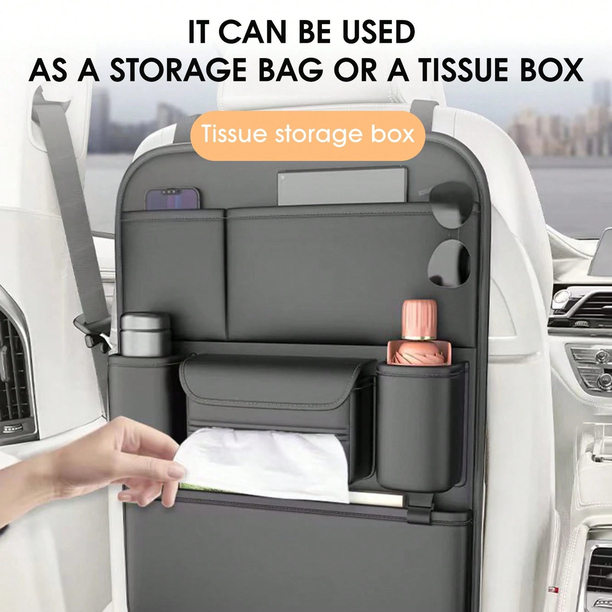Car Seat Back Storage Bag Easy To Install Automobiles Interior Accessories Suitable For Most Car Back Seats