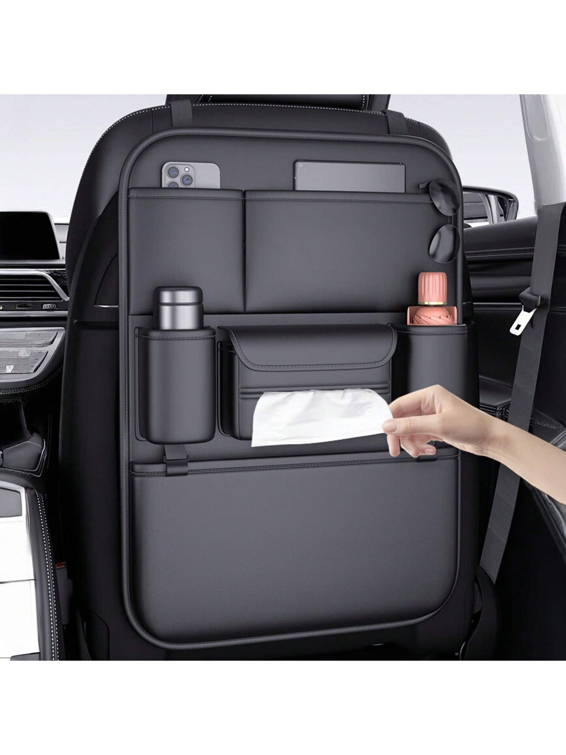 Car Seat Back Storage Bag Easy To Install Automobiles Interior Accessories Suitable For Most Car Back Seats