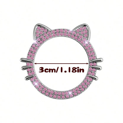 Car Start Switch Button Auto Decorative Diamond Stickers Ring Circle Trims Protective Cover Car Accessories