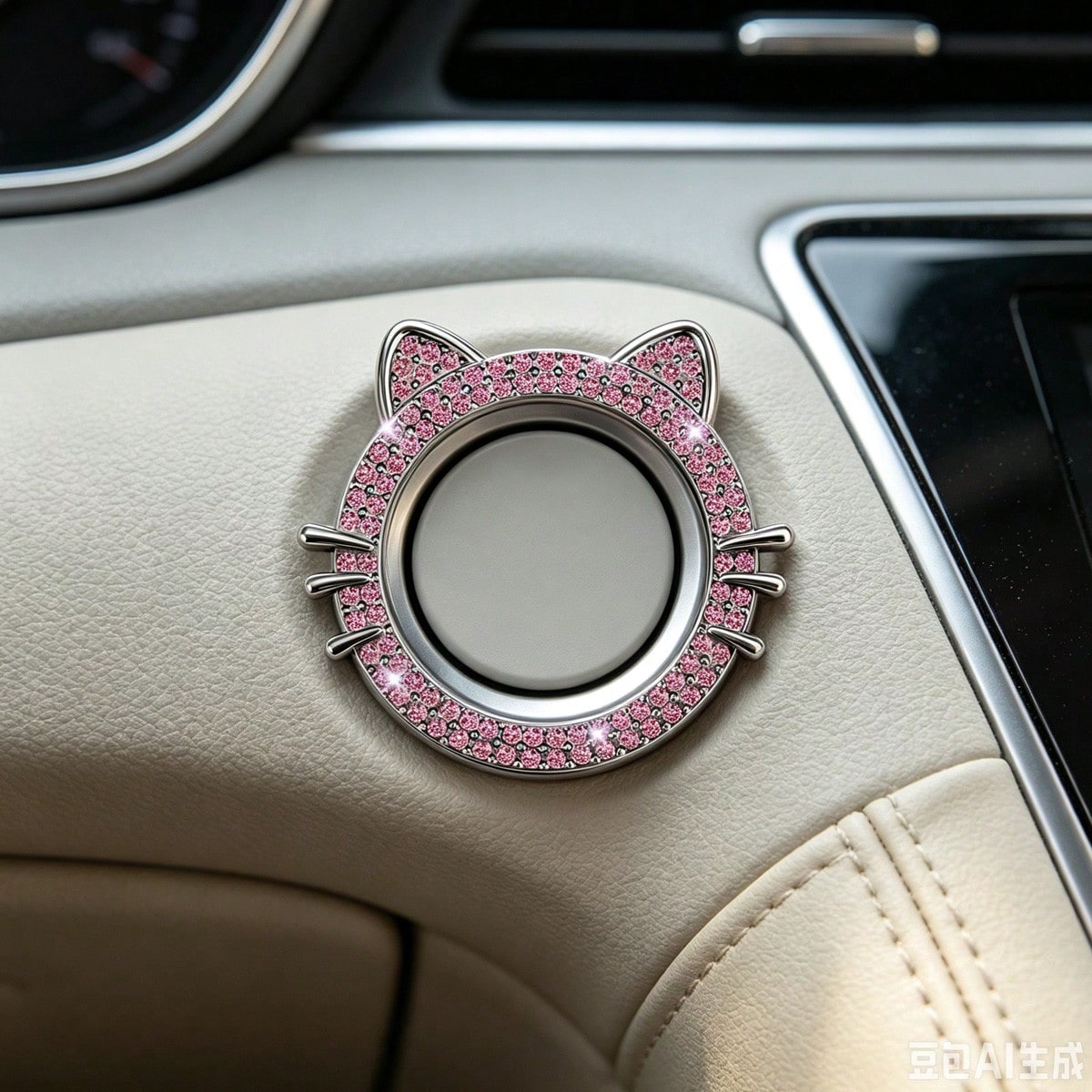 Car Start Switch Button Auto Decorative Diamond Stickers Ring Circle Trims Protective Cover Car Accessories