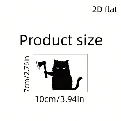 Car Stier 2D Flat, A Cat Holding A Knife Spying On Vinyl Car Decals. Durable Stickers Suitable For Cars,- Suitable For Cars, Trucks, Laptops, Motorcycles, Tablets And Mobile Phones- A Cute Holiday G