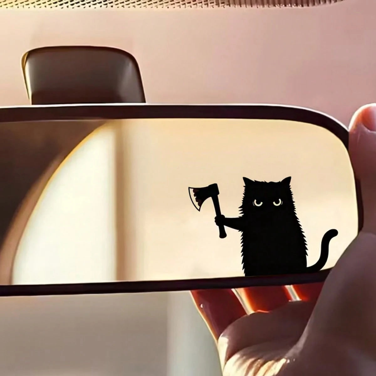 Car Stier 2D Flat, A Cat Holding A Knife Spying On Vinyl Car Decals. Durable Stickers Suitable For Cars,- Suitable For Cars, Trucks, Laptops, Motorcycles, Tablets And Mobile Phones- A Cute Holiday G