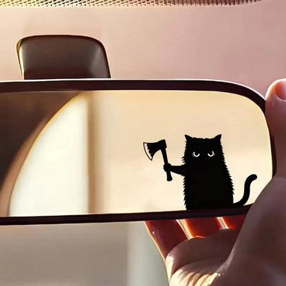 Car Stier 2D Flat, A Cat Holding A Knife Spying On Vinyl Car Decals. Durable Stickers Suitable For Cars,- Suitable For Cars, Trucks, Laptops, Motorcycles, Tablets And Mobile Phones- A Cute Holiday G