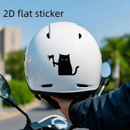 Car Stier 2D Flat, A Cat Holding A Knife Spying On Vinyl Car Decals. Durable Stickers Suitable For Cars,- Suitable For Cars, Trucks, Laptops, Motorcycles, Tablets And Mobile Phones- A Cute Holiday G