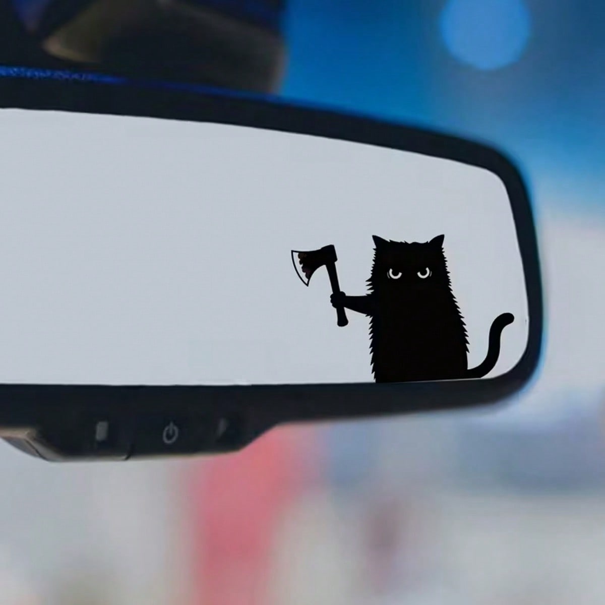 Car Stier 2D Flat, A Cat Holding A Knife Spying On Vinyl Car Decals. Durable Stickers Suitable For Cars,- Suitable For Cars, Trucks, Laptops, Motorcycles, Tablets And Mobile Phones- A Cute Holiday G