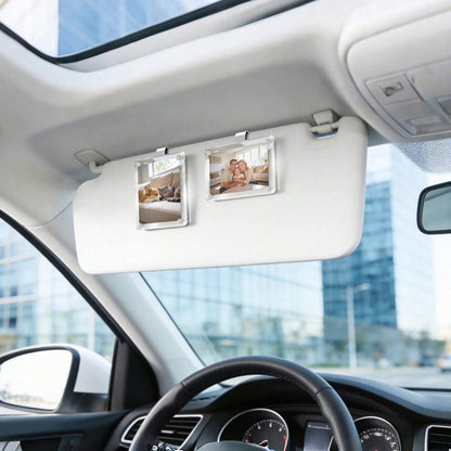 Car Sun Visor Magnetic Photo Clip, Universal Acrylic Fridge Magnet Transparent Magnetic Photo Frame, DIY Car Decor Photo Frame, Couple Gift, Pet Family Memorial Photo Frame Clip, Car Interior Accessor