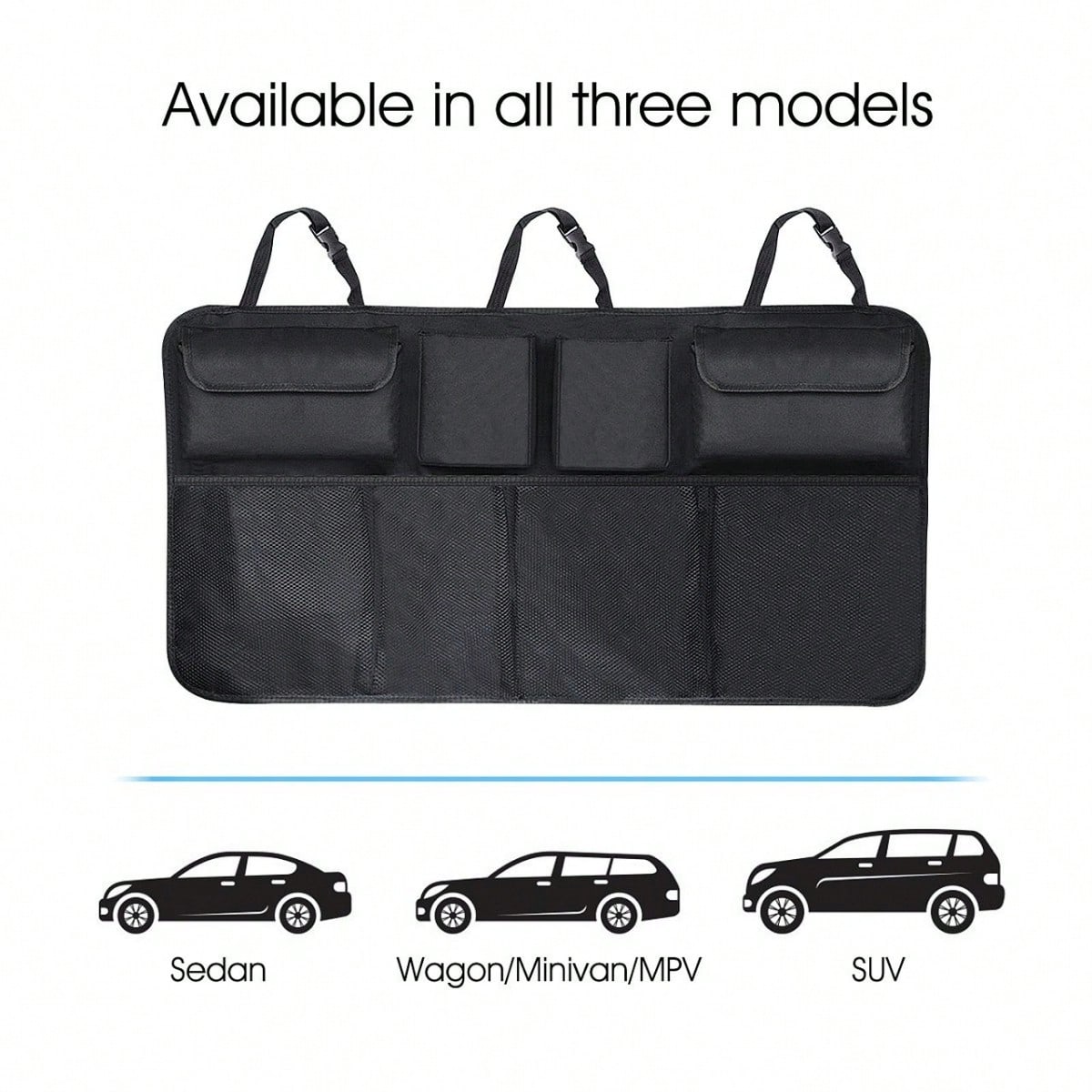 Car Trunk Hanging Storage Bag, Oxford Cloth Trunk Organizer Bag, Foldable Storage Box, Large Capacity Hanging Storage Bag, Super Spacious, Waterproof SUV Car Trunk Organizer Bag