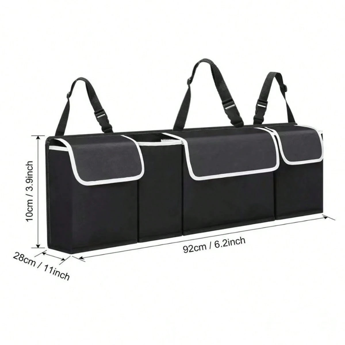 Car Trunk Hanging Storage Bag, Oxford Cloth Trunk Organizer Bag, Foldable Storage Box, Large Capacity Hanging Storage Bag, Super Spacious, Waterproof SUV Car Trunk Organizer Bag