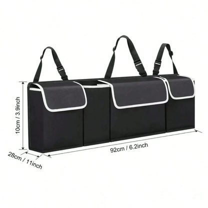 Car Trunk Hanging Storage Bag, Oxford Cloth Trunk Organizer Bag, Foldable Storage Box, Large Capacity Hanging Storage Bag, Super Spacious, Waterproof SUV Car Trunk Organizer Bag