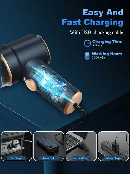 Car Vacuum Cleaner Cordless, High Power Handheld Vacuum Cleaner & Air Duster, 4-In-1 Portable Mini Air Blower With 4000mAh Battery & Multi-Nozzles For Car, Home, Office, Pet Hair