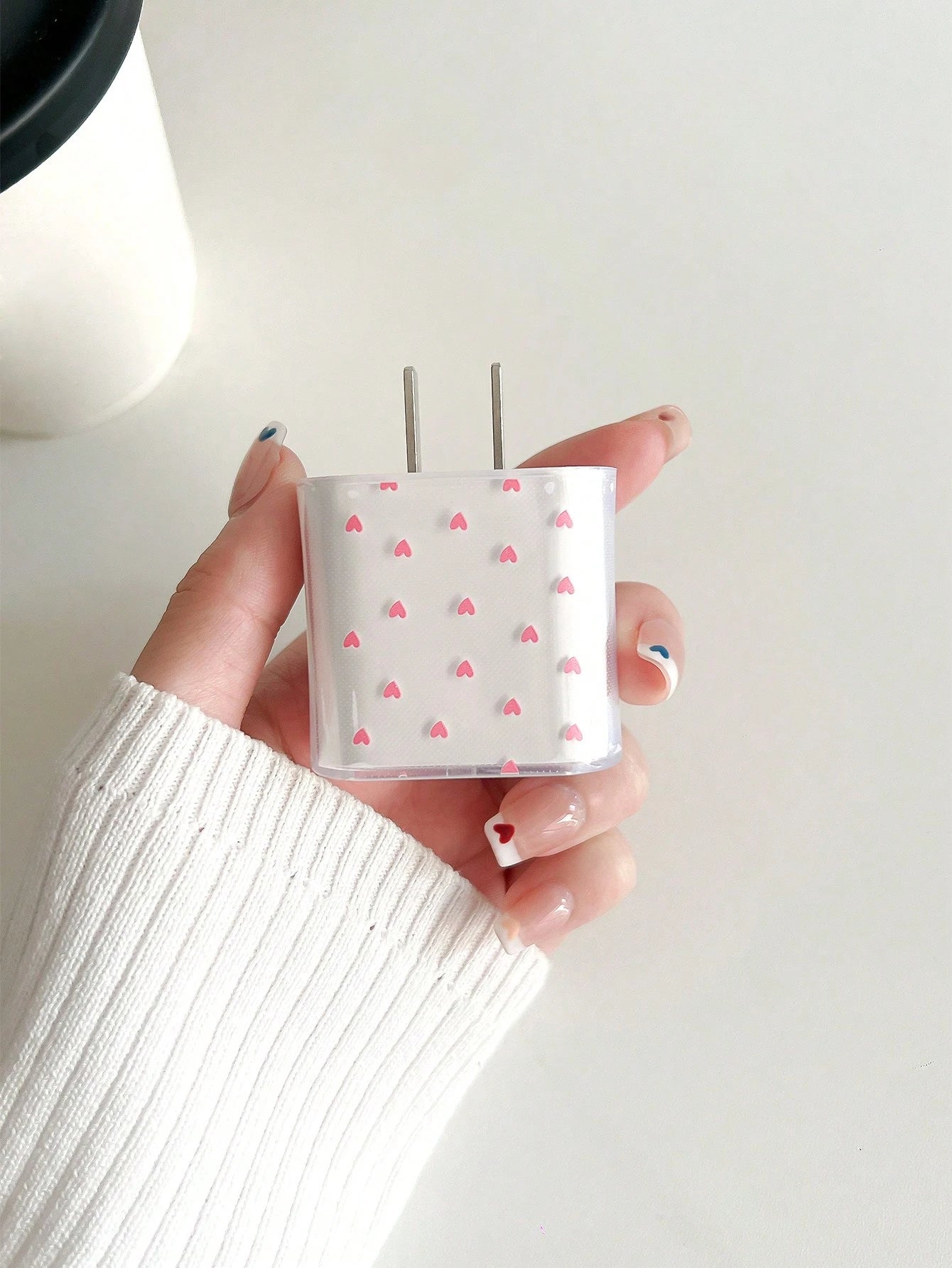 Cartoon Pink Heart Shaped 1.5m Cable Winder, Cord Organizer, Anti-Break Data Cable With Charging Head, 5pcs/Set Compatible With Apple Phone, 20W Fast Charging Data Cable Cable Protector, Charger Prote