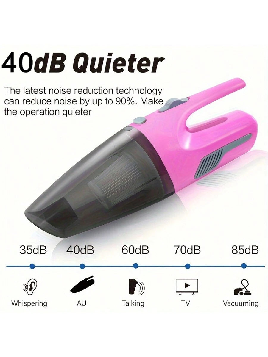 CascadeVac 2000mAh Wireless Pink High Suction Vacuum Cleaner For Home And Car Use