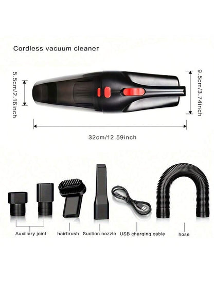 CascadeVac,Household Car Dual-Use High-Power Handheld Wireless Car Vacuum Cleaner USB Charging Mini Home Vacuum Cleaner,0-200w Power