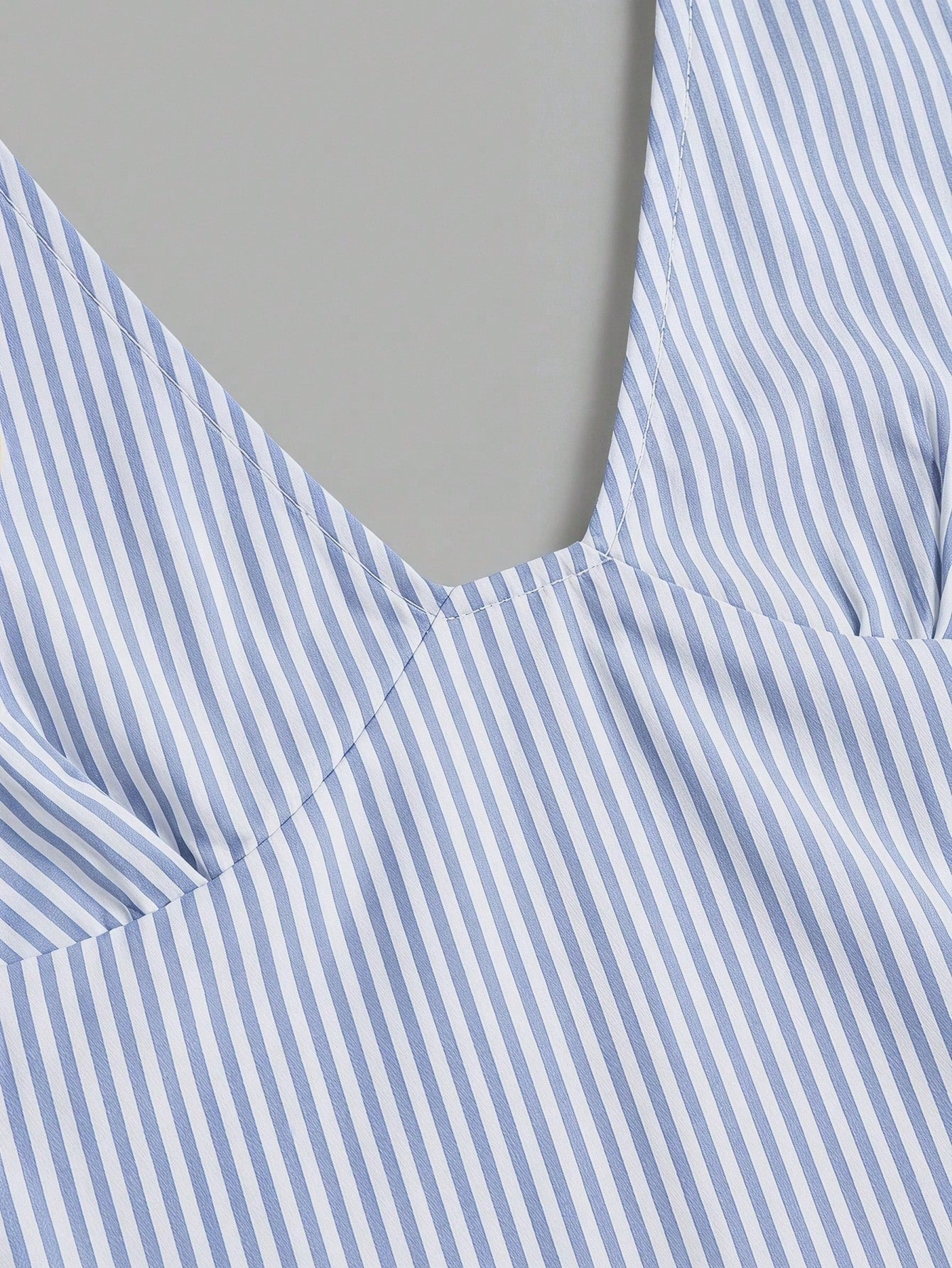 Casual Minimalist All-Match, Blue & White Striped, Beach/Vacation, Women Summer Wear, Halter Neck Tie Up Top, Summer Top
