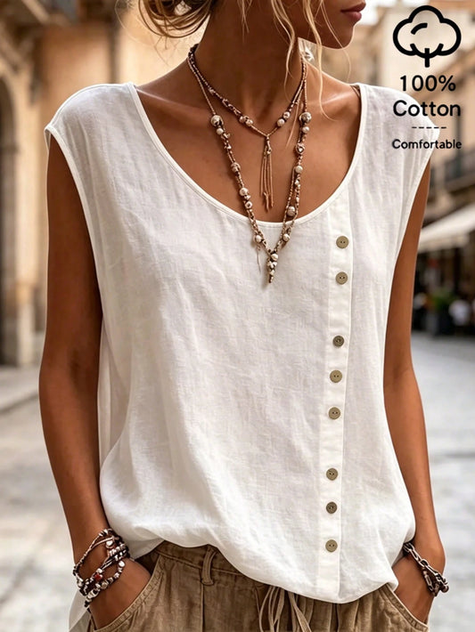 Casual Solid Color Shirt, Versatile For Summer