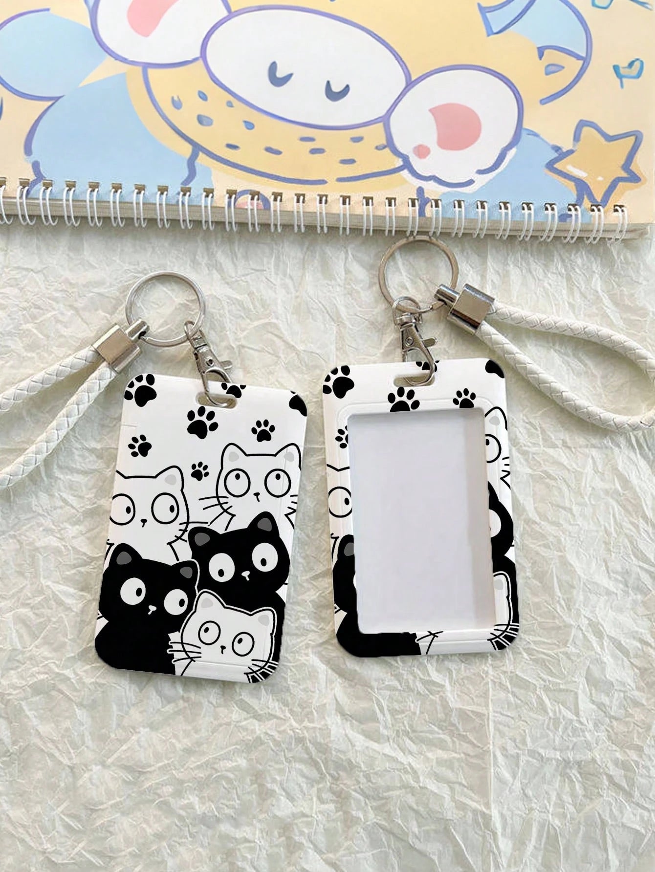 Cat Pattern ID Badge Holder With Lanyard, Card Slot, Suitable For Nurses, Doctors, Medical Environments, Office Professionals, Students
