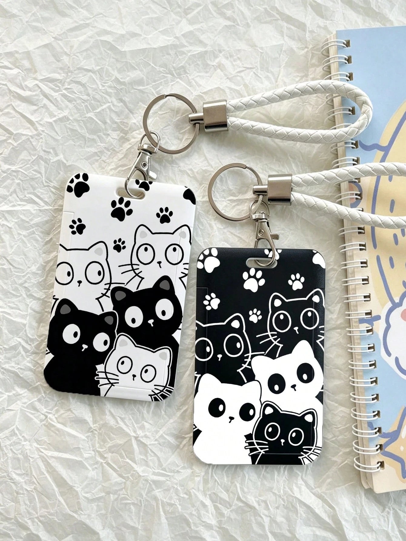 Cat Pattern ID Badge Holder With Lanyard, Card Slot, Suitable For Nurses, Doctors, Medical Environments, Office Professionals, Students