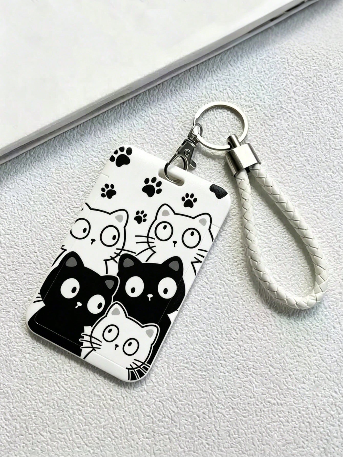 Cat Pattern ID Badge Holder With Lanyard, Card Slot, Suitable For Nurses, Doctors, Medical Environments, Office Professionals, Students