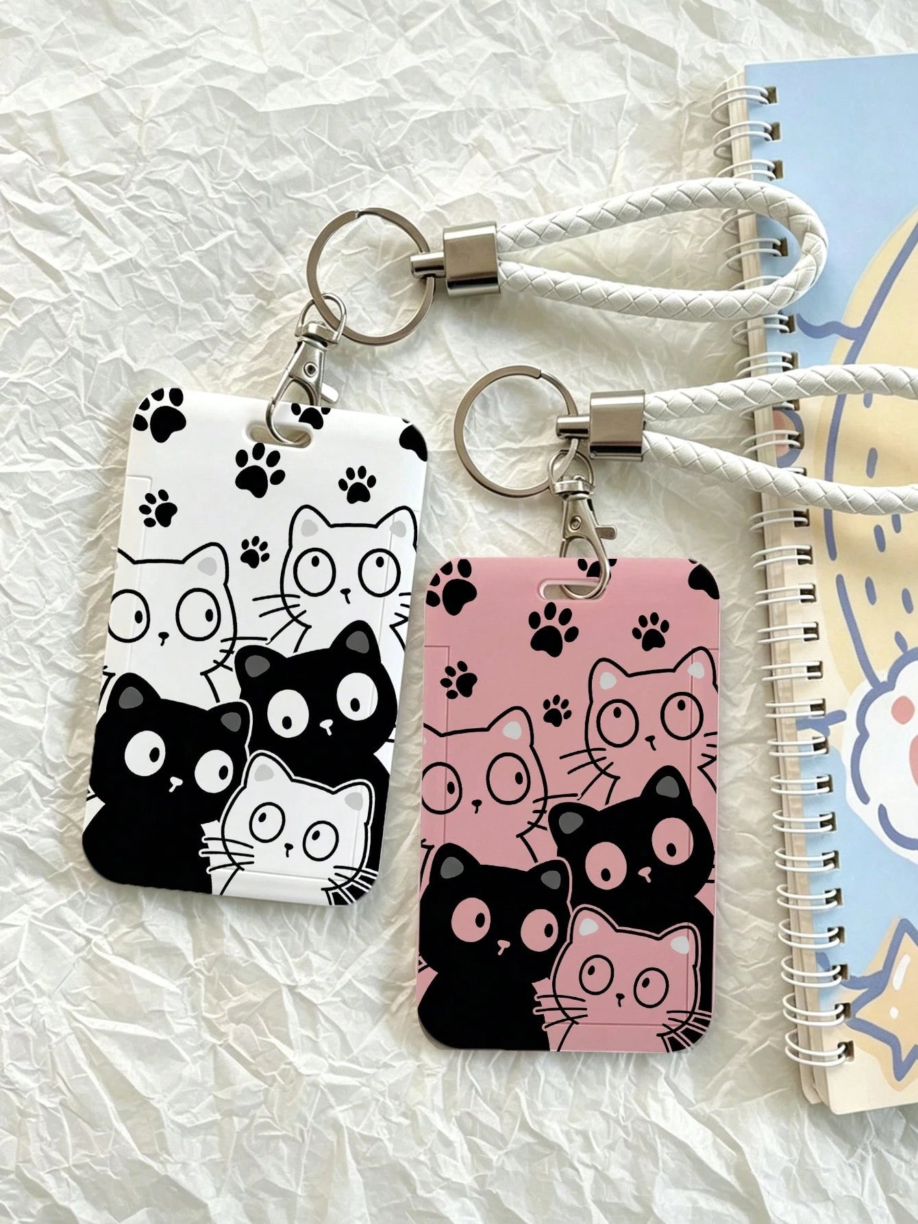 Cat Pattern ID Badge Holder With Lanyard, Card Slot, Suitable For Nurses, Doctors, Medical Environments, Office Professionals, Students